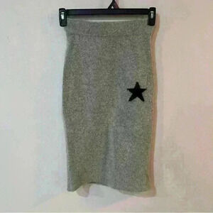 Moussy Midi Length Grey Star Print Wool Blend Skirt Women’s Size 1